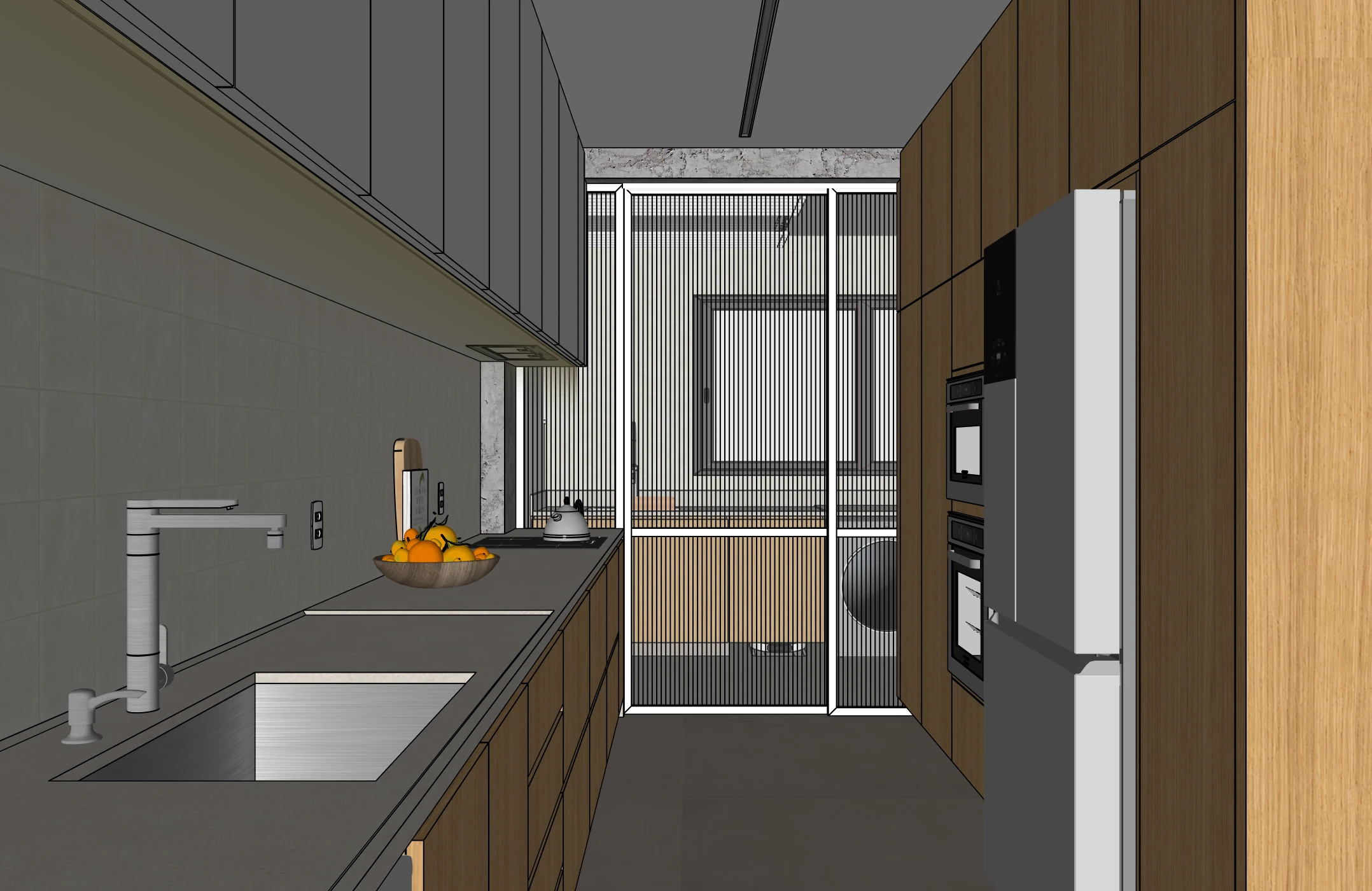 SketchUp print before AI rendering