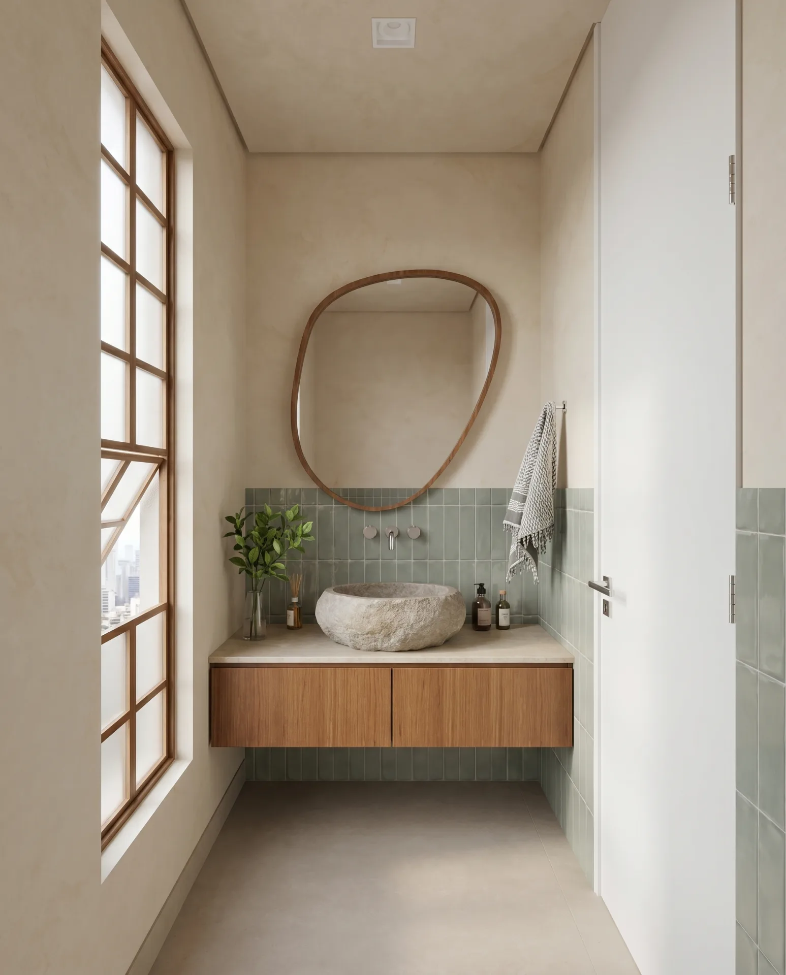 Powder-room image with daylight